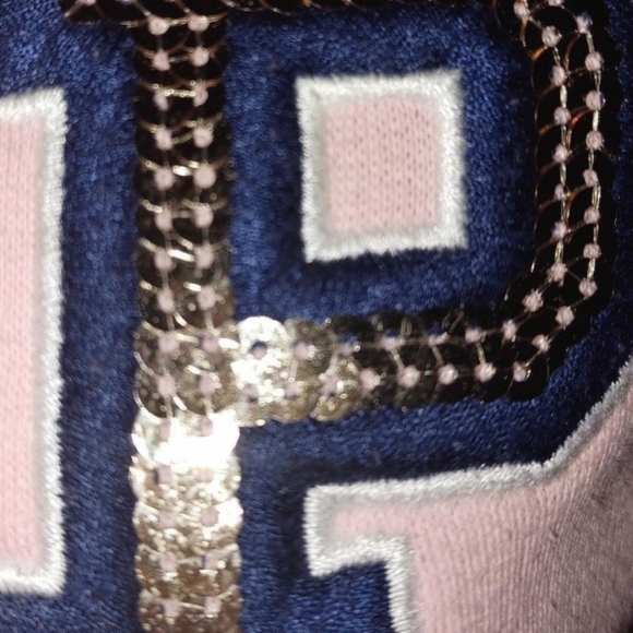 RARE HTF VS PINK LOGO GORGEOUS SEQUINS HOODIE SIZE LARGE LITTLE OVERSIZED - Picture 9 of 12